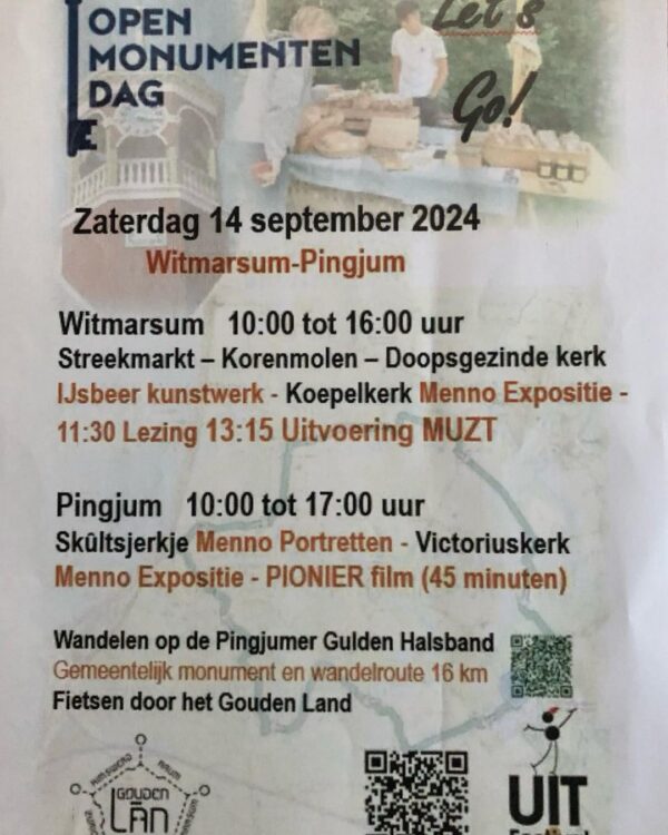 Open Monumentendag – UIT markt – Witmarsum en Pingjum